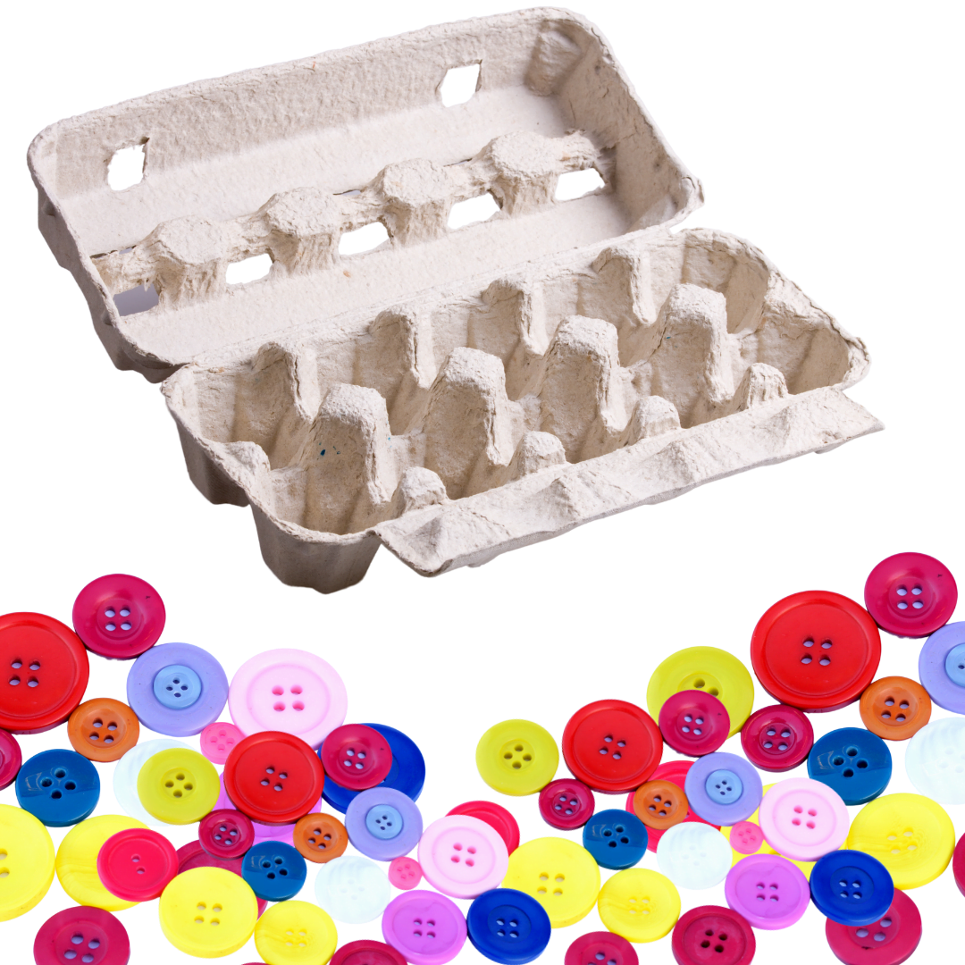 Egg Carton And Buttons